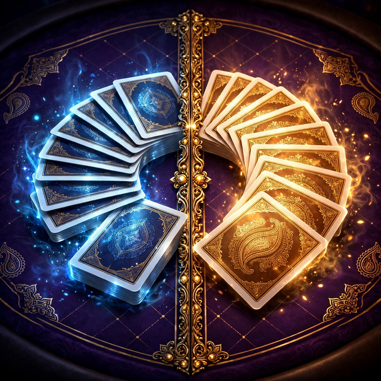 Andar Bahar live casino game — cards split into two glowing sides